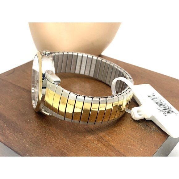 Timex Men's Watch T2H311 Indiglo White Dial Quartz Two Tone Expansion Band 35mm - Picture 9 of 14